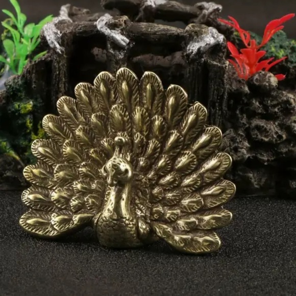 Collectible solid brass Peacock - Picture 4 of 7